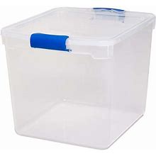 Homz Blue 31 Qt. Clear Latching Storage Containers Clear/Blue Set Of 4 31Qt