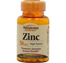 Sundown High Potency Zinc 50 Mg, Tablets, 100 Tablets (Pack Of 6)