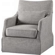 Swivel Chair - Martha Stewart London Farmhouse Skirted Swivel Chair W/ Lumbar Pillow Polyester In Gray | Wayfair 7125A3fbffbaff4cfe66338525d70c32