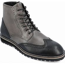 Thomas & Vine Elijah Wingtip Boot | Men's | Grey | Size 8.5 | Boots | Combat | Lace-Up | Lug | Wingtip