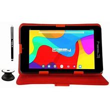Linsay 7" 2GB RAM 64Gb Android 13 Wifi Tablet With Case Red, Pop Holder And Pen Stylus