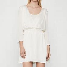 Bcbgmaxazria Dresses | Satin Surplice Dress | Color: White | Size: Xs