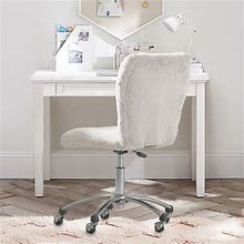 Beadboard Classic Small Space Desk And Polar Bear Ivory Airgo Desk Chair Set