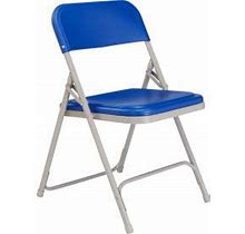 National Public Seating Plastic Folding Chair - Blue Seat/Gray Frame