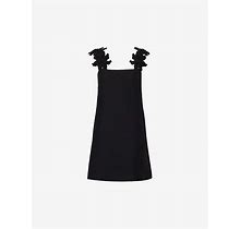 VALENTINO Mini Dress With Flower Strap Details Nero