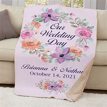 Personalized Our Wedding Day Sherpa Blanket 50X60