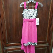 Rare Editions Dresses | Rare Girls Dress Pink Fuchsia With Silver Sequin | Color: Pink/Silver | Size: 14G
