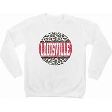 Youth White Louisville Cardinals Scoop & Score Pullover Sweatshirt Size:Yth L