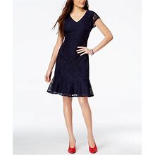 Ny Collection Dresses | Ny Collection Navy Blue Petite Lace Dress | Color: Blue | Size: Sp