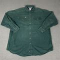 Vintage Carhartt Shirt Xl Green Chamois Cloth Flannel Heavyweight