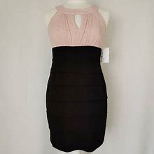 En Focus Petite Dresses | En Focus Petite Blush And Black Tiered Bodycon Dress. | Color: Black/Pink | Size: 8P
