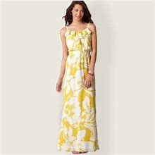 Loft Dresses | Ann Taylor Loft Yellow & White Floral Maxi Dress (Size 4) | Color: White/Yellow | Size: 4