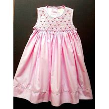 Girls Petit Ami Smocked Lavender Pink Pearls Party Dress 18 Mos