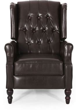 Walter Brown Bonded Leather Recliner Club Chair By Christopher Knight Home