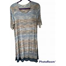 Spense Dresses | Spense Dress Sheath Stretch Pastels Lace Hem L | Color: Blue/Cream | Size: L
