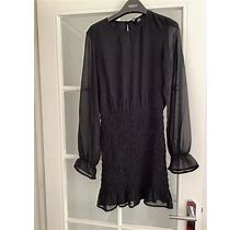 H&M Black Chiffon Dress. Size 8
