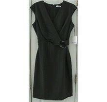 Tag Calvin Klein 10 Charcoal Black Straight Pencil Sleeveless Dress