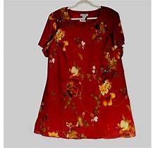Vintage Jessica London Mini Dress Women Size 22W Shoulder Pads Brown Floral Boho