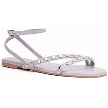 New York & Company Womens Farra Ankle Strap Flat Sandals | Purple | Regular 7 1/2 | Sandals Flat Sandals