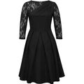Chic Star Plus Size Asymmetric Lace Dress In Black 2X