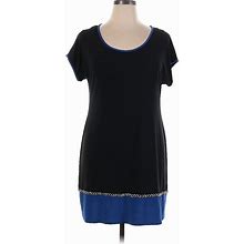 MSK Casual Dress - Shift Crew Neck Short Sleeve: Black Dresses - Women's Size X-Large Petite
