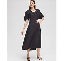 Women's Ruched Sleeve Dress In Black Size 6 Chico's Black Label - Black - Women - Size: 6