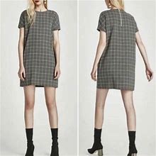 Zara Dresses | Zara Trafaluc Gray Windowpane Plaid Mini Dress Size Xs Career Office | Color: Gray | Size: Xs