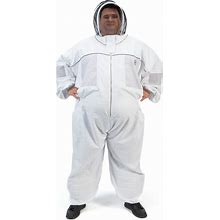Humble Bee 431P Big And Tall Ventilated Beekeeping Suit With Fencing Veil, M, Arctic White