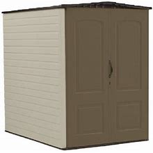 Rubbermaid Large Vertical Resin Outdoor Storage Shed, 5 X 6 Ft., Dark Brown, With Lockable Doors For Home/Garden/Back-Yard/Lawn Equipment