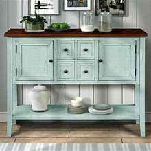 Andover Mills™ Eagarville Sideboard, Sideboards And Buffets, Buffet Table W/ Bottom Shelf Wood In Blue/Brown | 34 H X 46 W X 15 D In | Wayfair