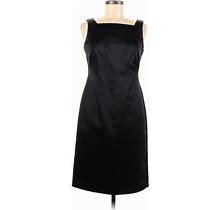 Cynthia Howie Casual Dress - Sheath Square Sleeveless: Black Print Dresses - Women's Size 6 Petite