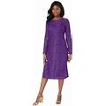 Jessica London Women's Plus Size Stretch Lace Shift Dress - 28, Purple Orchid