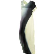 Issey Miyake - Asymmetric-Design Long Dress - Women - Cupro/Cotton - 2 - Green