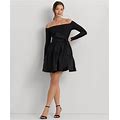 Lauren Ralph Lauren Women's Off-The-Shoulder Fit & Flare Dress - Black - Size 6