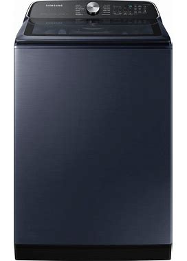 Samsung - 5.4 Cu. Ft. High-Efficiency Smart Top Load Washer With Pet Care Solution - Brushed Navy