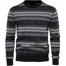 Spliced Cotton Men's Sweater Y153-Dark Grey / EUR L 65-72 Kg
