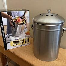 Utopia Kitchen | Utopia Stainless Steel Compost Bin | Color: Silver | Size: Os
