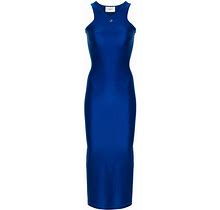 Coperni - Logo-Plaque Sleeveless Maxi Dress - Women - Spandex/Elastane/Polyamide - XS - Blue