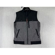 Woolrich Vest Mens Large Gray Black Full Zip Wool Blend Zip Pockets