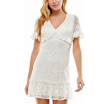 City Studios Dresses | City Studios Junior's Lace Fit & Flare Dress White Size 5 | Color: White | Size: 5