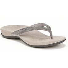 Vionic Wide Width Dillon Shine Sandal | Women's | Stormy Grey | Size 8.5 | Sandals | Footbed