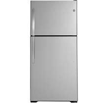 GE 19.2 Cu. Ft. Fingerprint Resistant Stainless Steel Garage Ready Top-Freezer Refrigerator At ABT