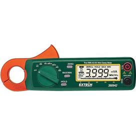 Extech Digital Clamp Meter: Clamp-Jaw Jaw, CAT III 300V, TRMS, 30 A Max. AC Current, 380942 Model: 380942