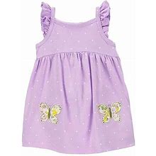 Carter's Baby Girls Sleeveless A-Line Dress | Purple | Regular 6 Months | Dresses A-Line Dresses