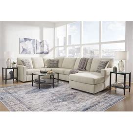 Ashley Edenfield Linen RAF Corner Chaise Sectional, Beige/Light Color Contemporary And Modern Sectional Sofas And Couches From Coleman Furniture