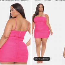 Fashion Nova Dresses | Turn The Speaker Up Ruched Mini Dress - Neon Pink Fashion Nova | Color: Pink | Size: 3X