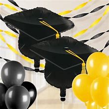 Creative Converting Graduation Balloon Decorations Kit, Latex In Yellow | 22.5 W X 3.5 D In | Wayfair F03ae8446997884edae239bca18c6151