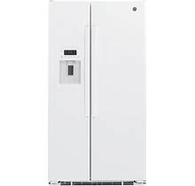 GE GZS22D 36 Inch Wide 21.9 Cu. Ft. Side By Side Refrigerator With LED Lighting White Refrigeration Appliances Full Size Refrigerators Side By Side