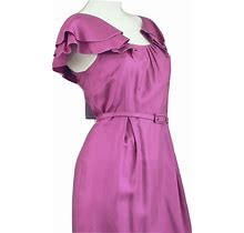 Coast Chentelle Dress Camellia 100% Pure Silk Satin Sleeve Fin Belt New Tag UK