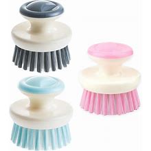 Dish Scrubber Brush With Handle, 3 Pack Kitchen Scrub Brush For Dishes, Sink Cleaning Brush For Bowl Pot Pan Vegetables(Pink/Blue/Grey)
